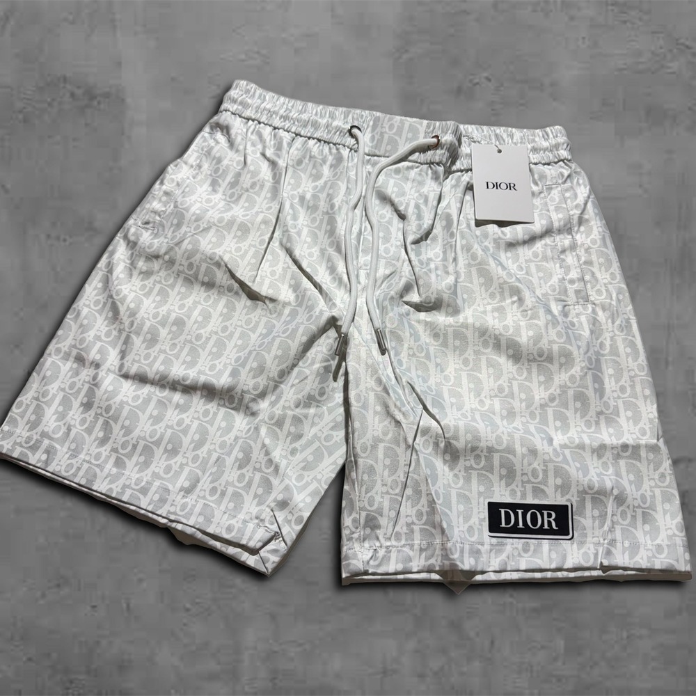 Modern White Dior Luxury Core Swim Trunk Shorts